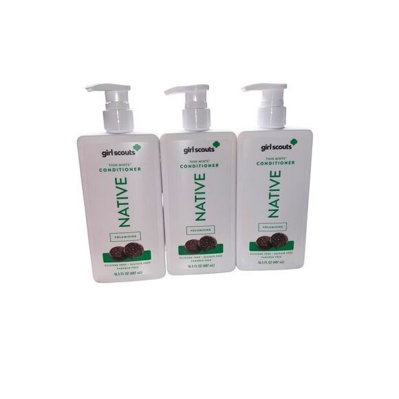 3 Native Girl Scouts Conditioner Thin Mints 16.5oz Silicone Sulfate Paraben FREE - Picture 1 of 2